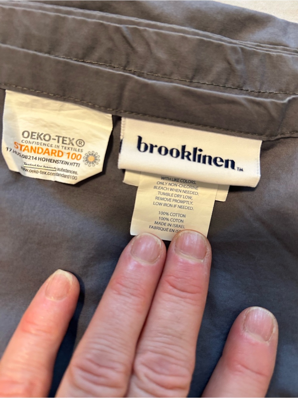 Brooklinen Gray Cotton Queen Flat Sheet